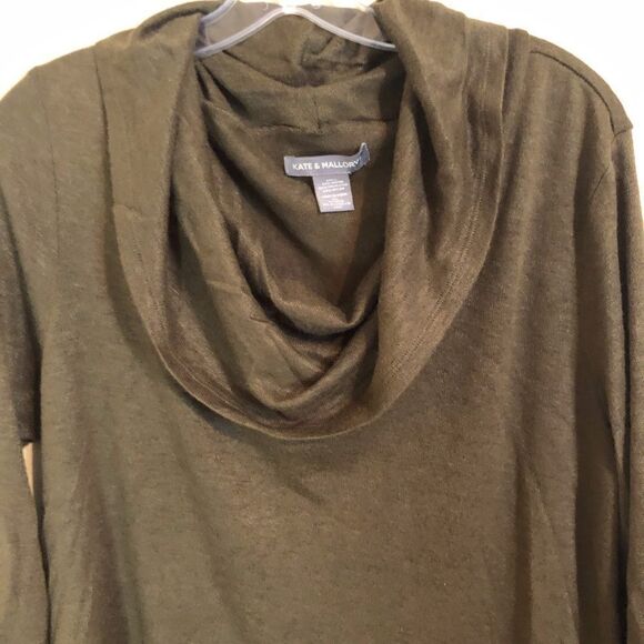 KATE & MALLORY.  XL high low with cowl neck. Dark olive color - Picture 1 of 5